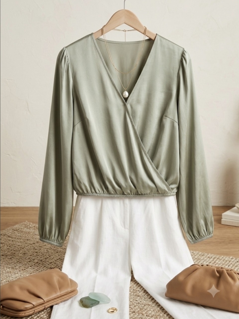 Sincerely Jules Light Sage Blouse